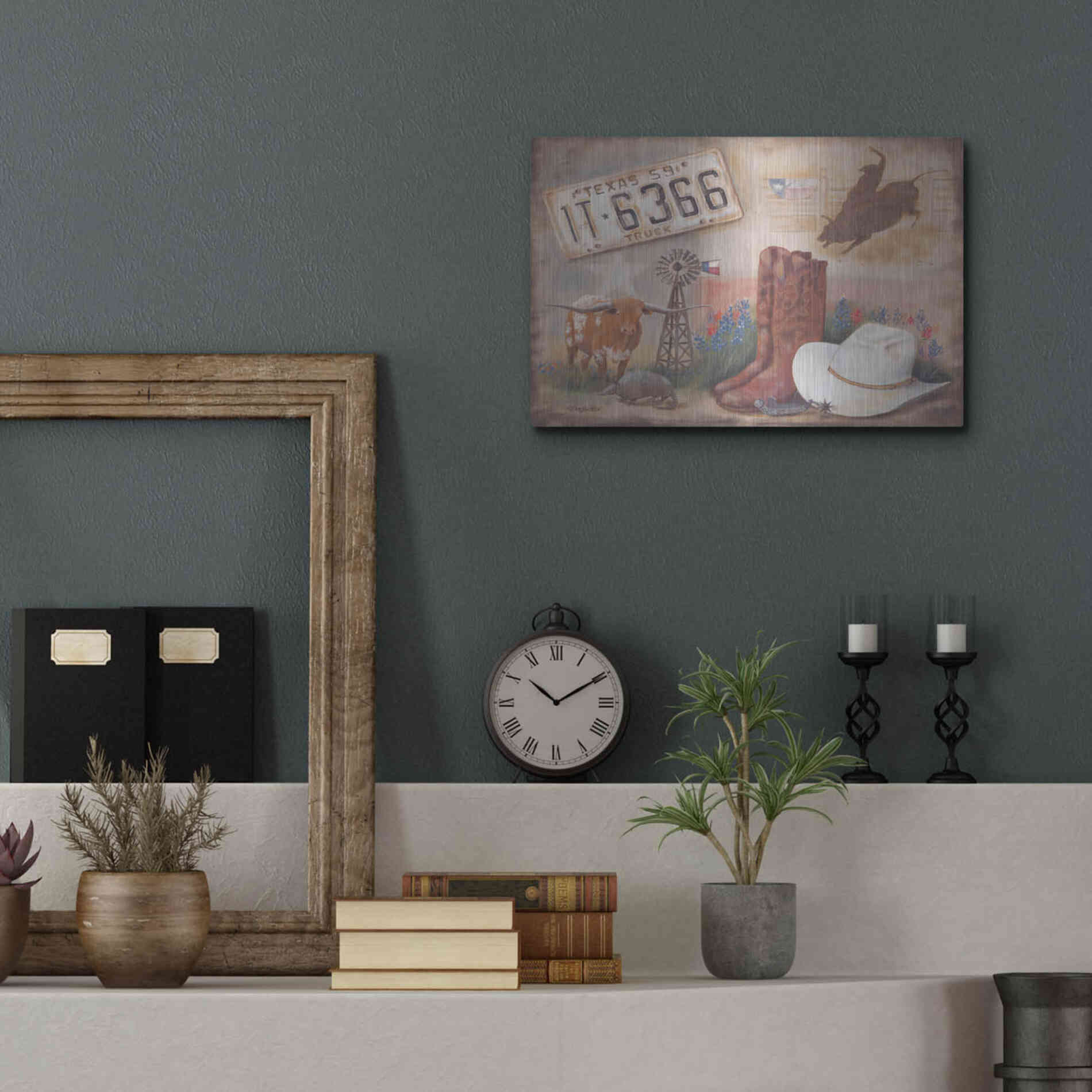 Luxe Metal Art 'Texas' by Pam Britton, Metal Wall Art,16x12