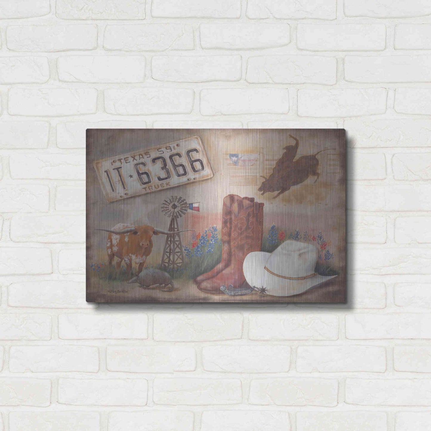 Luxe Metal Art 'Texas' by Pam Britton, Metal Wall Art,24x16