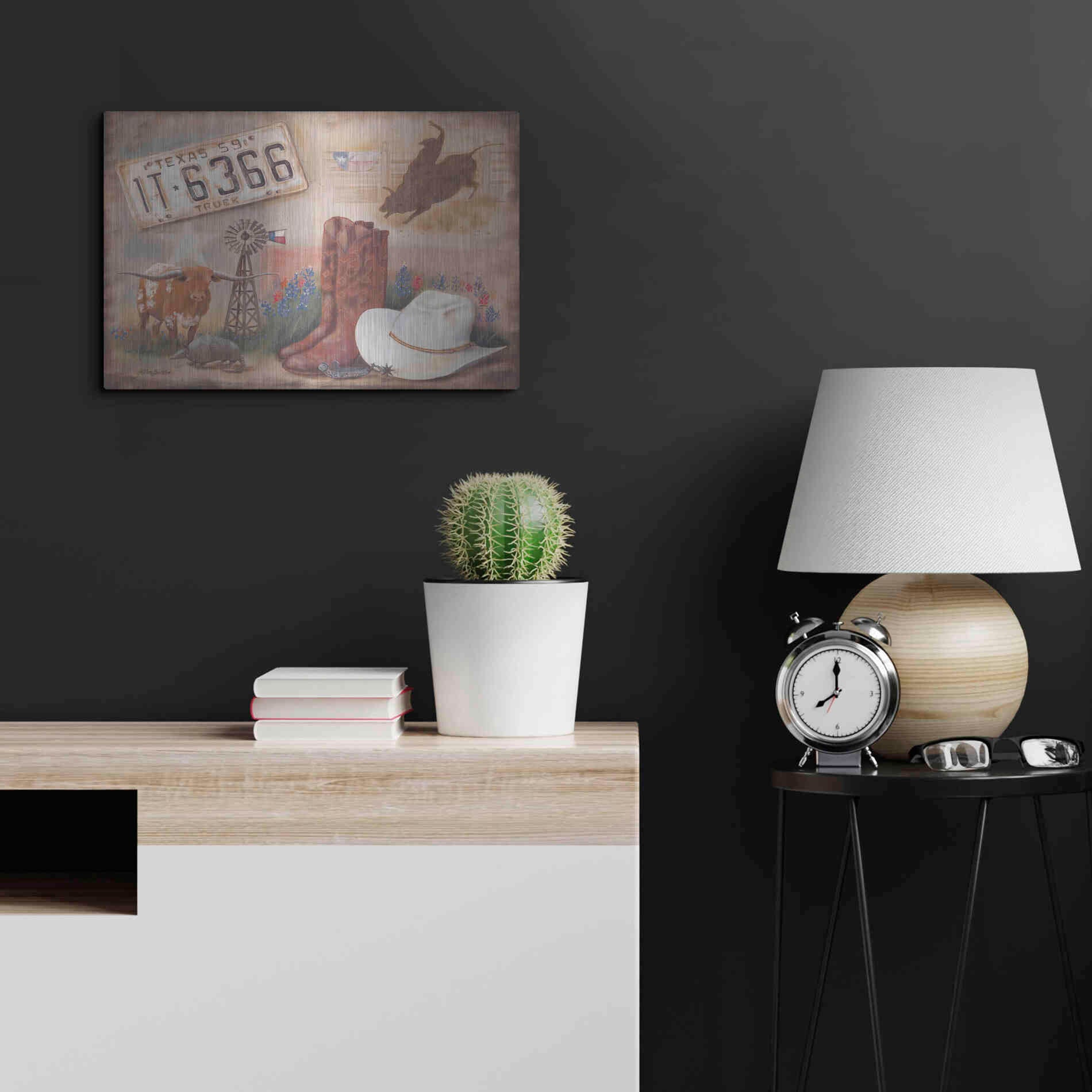 Luxe Metal Art 'Texas' by Pam Britton, Metal Wall Art,24x16