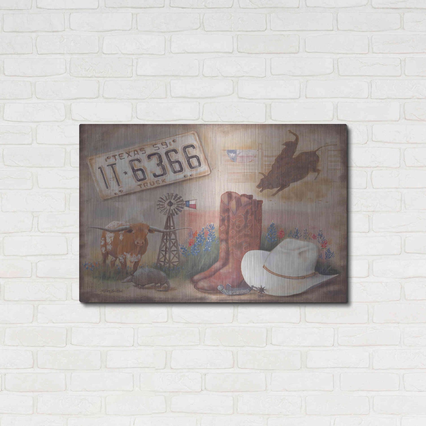 Luxe Metal Art 'Texas' by Pam Britton, Metal Wall Art,36x24
