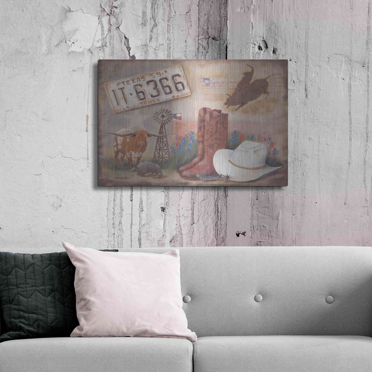 Luxe Metal Art 'Texas' by Pam Britton, Metal Wall Art,36x24