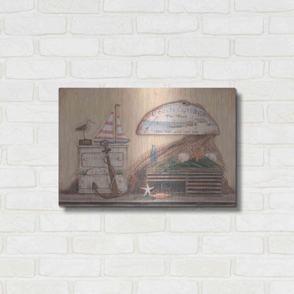 Luxe Metal Art 'Beach Cottage' by Pam Britton, Metal Wall Art,24x16