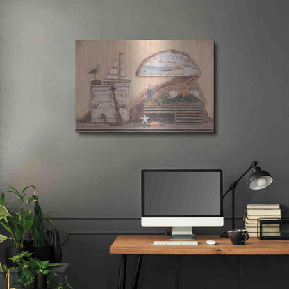 Luxe Metal Art 'Beach Cottage' by Pam Britton, Metal Wall Art,36x24