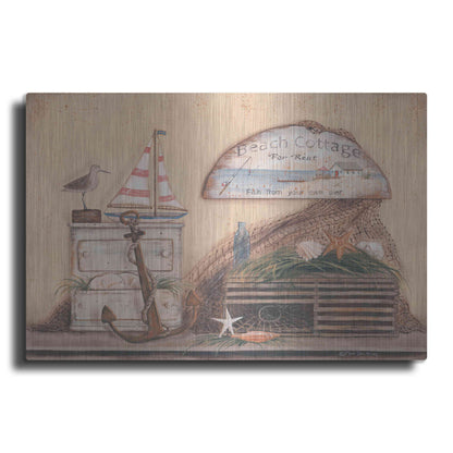 Luxe Metal Art 'Beach Cottage' by Pam Britton, Metal Wall Art