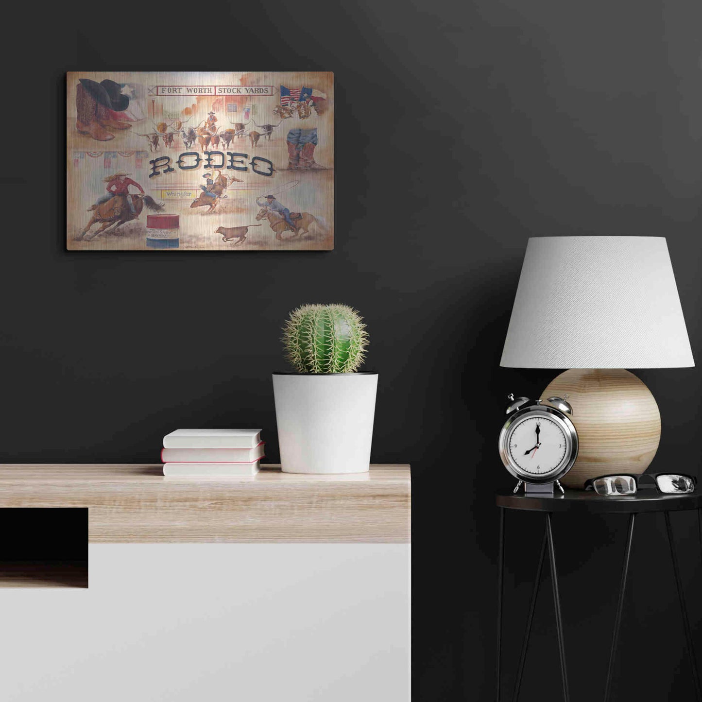 Luxe Metal Art 'Rodeo' by Pam Britton, Metal Wall Art,24x16