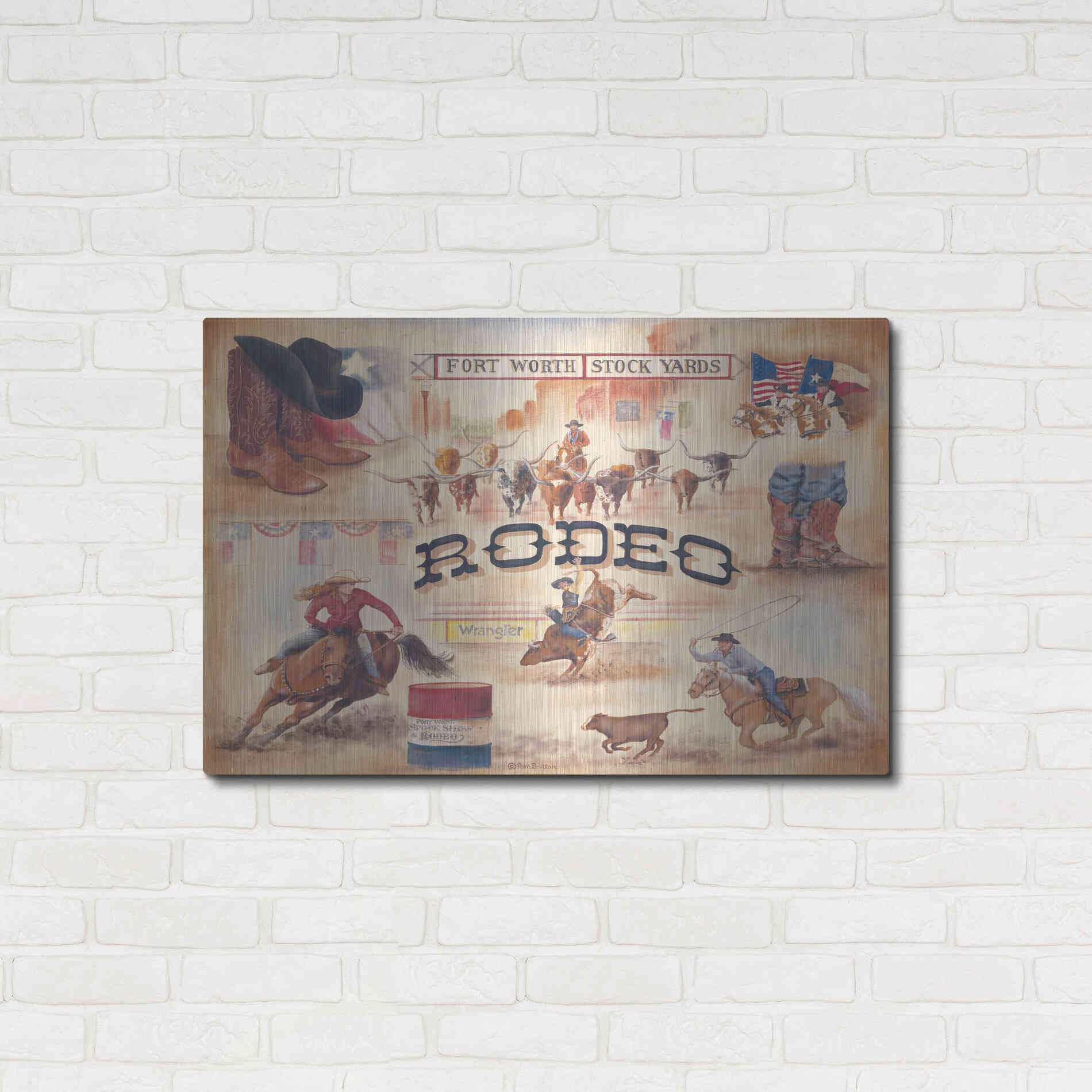 Luxe Metal Art 'Rodeo' by Pam Britton, Metal Wall Art,36x24