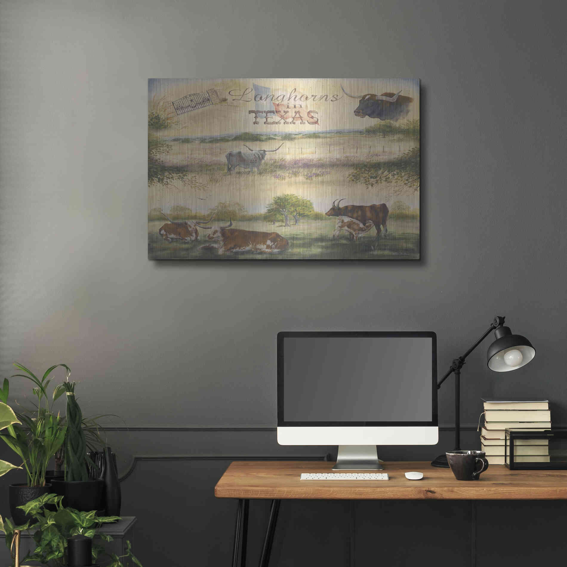 Luxe Metal Art 'Texas Collision V' by Pam Britton, Metal Wall Art,36x24