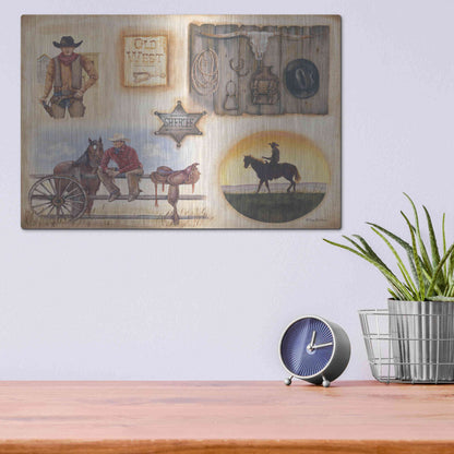 Luxe Metal Art 'Western I' by Pam Britton, Metal Wall Art,16x12