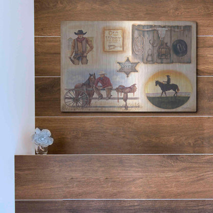 Luxe Metal Art 'Western I' by Pam Britton, Metal Wall Art,16x12