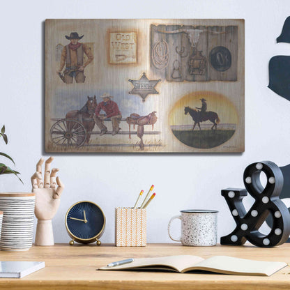 Luxe Metal Art 'Western I' by Pam Britton, Metal Wall Art,16x12