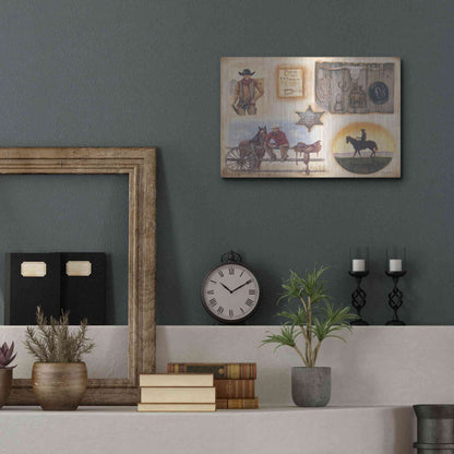 Luxe Metal Art 'Western I' by Pam Britton, Metal Wall Art,16x12