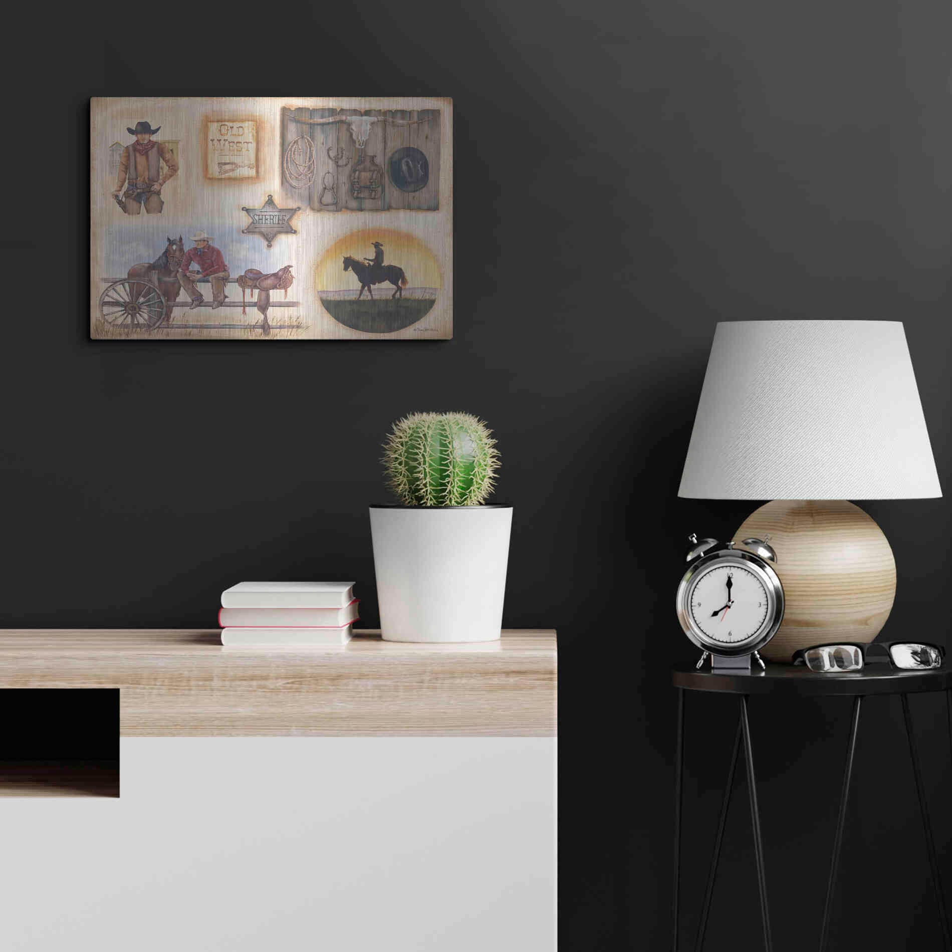 Luxe Metal Art 'Western I' by Pam Britton, Metal Wall Art,24x16