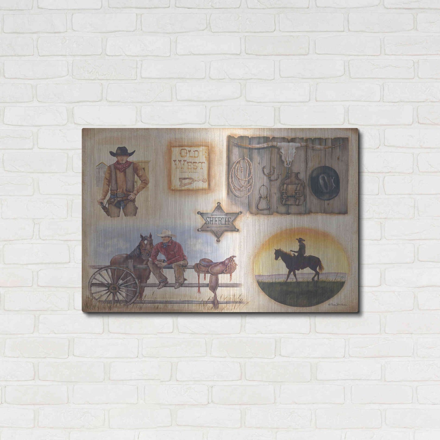 Luxe Metal Art 'Western I' by Pam Britton, Metal Wall Art,36x24