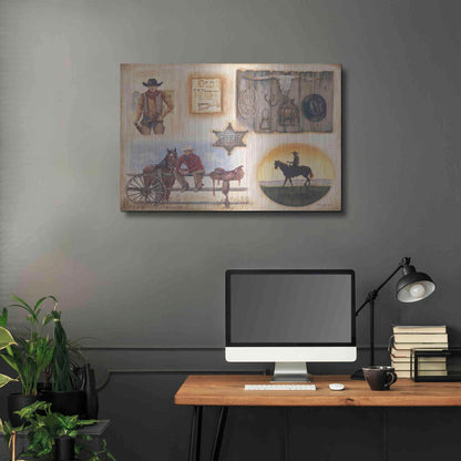 Luxe Metal Art 'Western I' by Pam Britton, Metal Wall Art,36x24