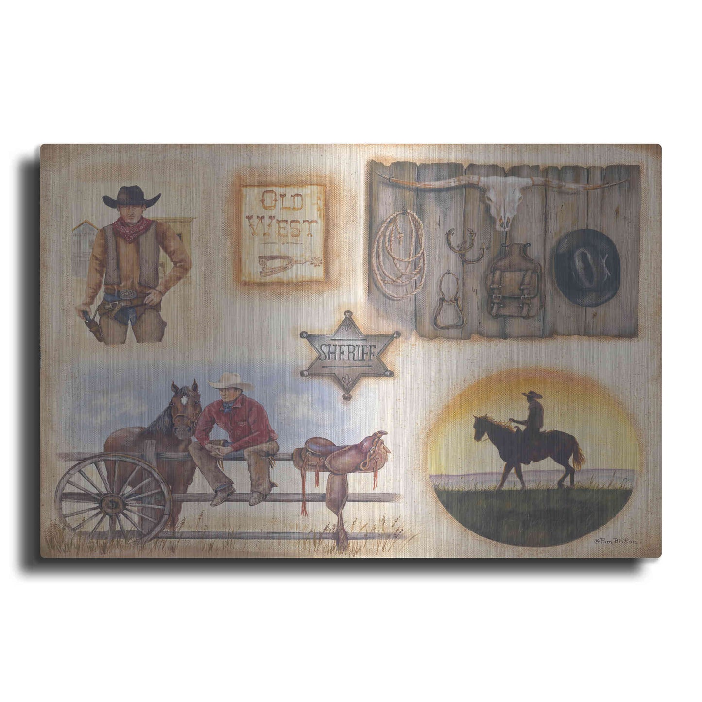 Luxe Metal Art 'Western I' by Pam Britton, Metal Wall Art