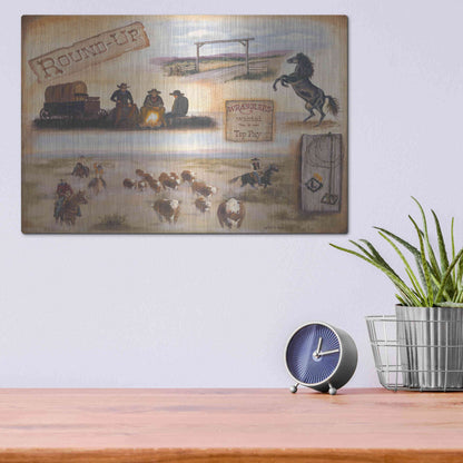 Luxe Metal Art 'Western II' by Pam Britton, Metal Wall Art,16x12