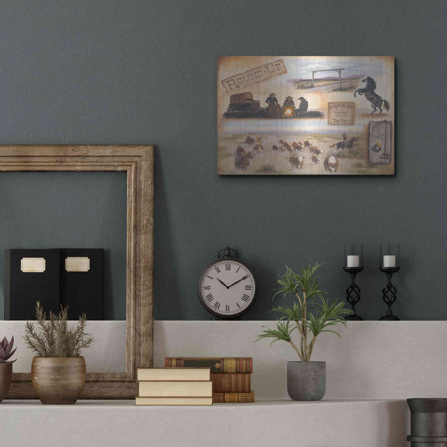 Luxe Metal Art 'Western II' by Pam Britton, Metal Wall Art,16x12
