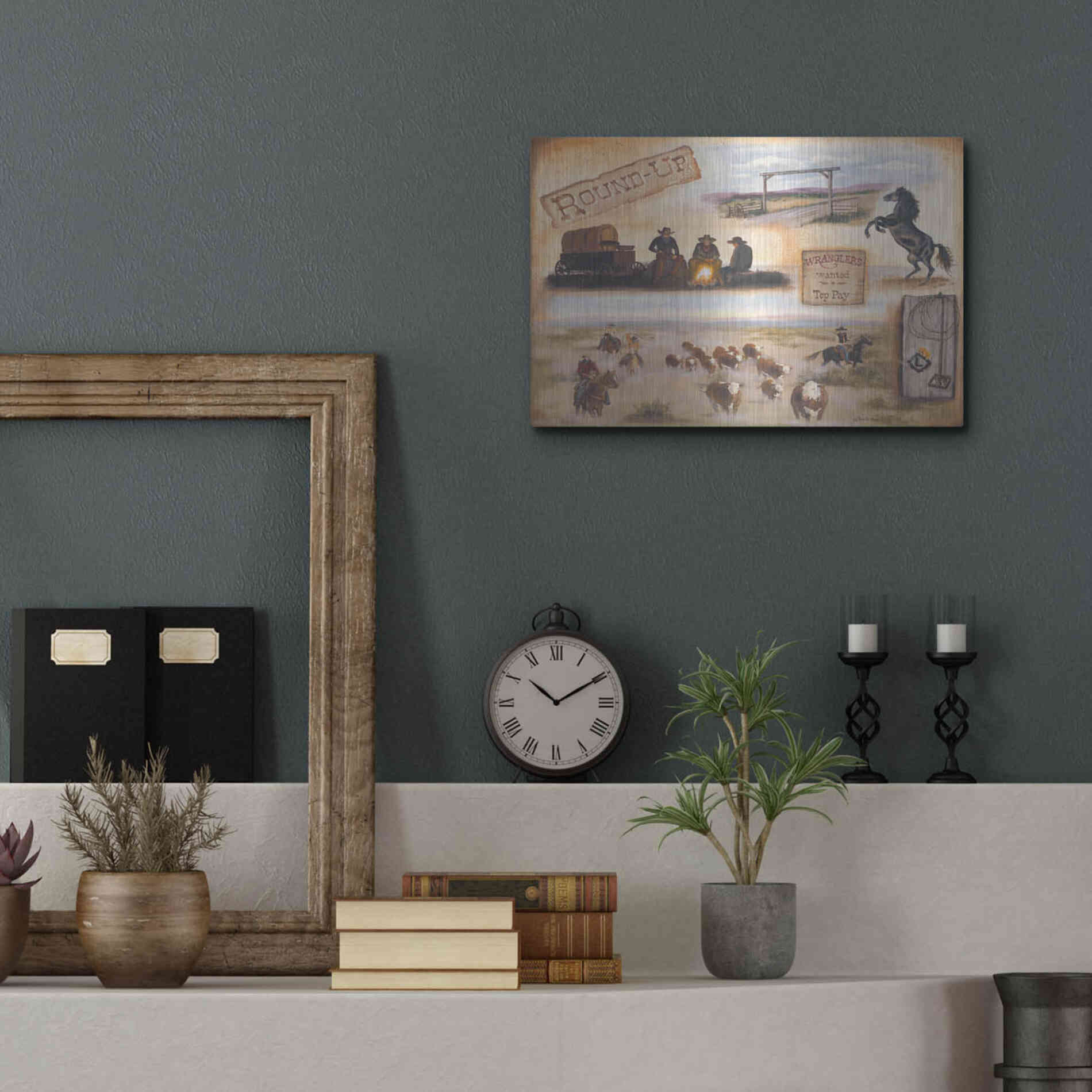 Luxe Metal Art 'Western II' by Pam Britton, Metal Wall Art,16x12