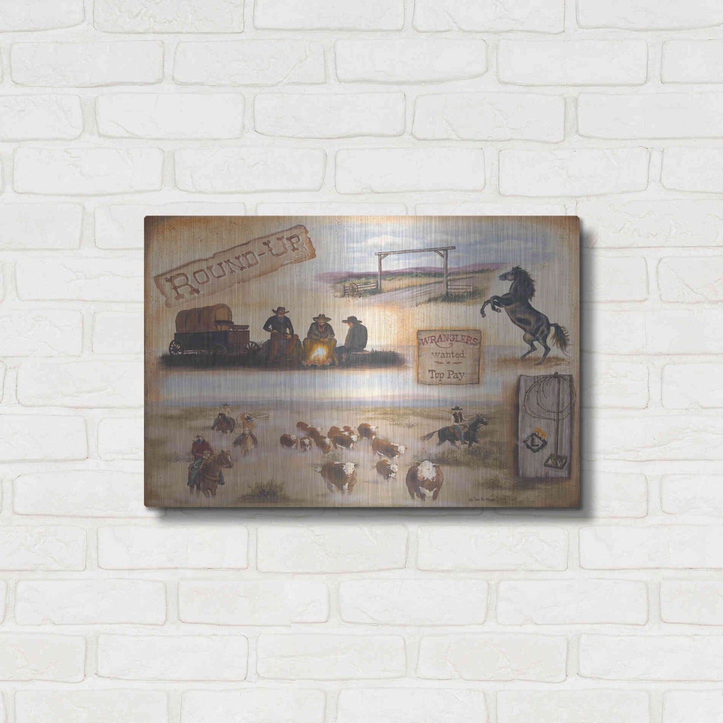 Luxe Metal Art 'Western II' by Pam Britton, Metal Wall Art,24x16