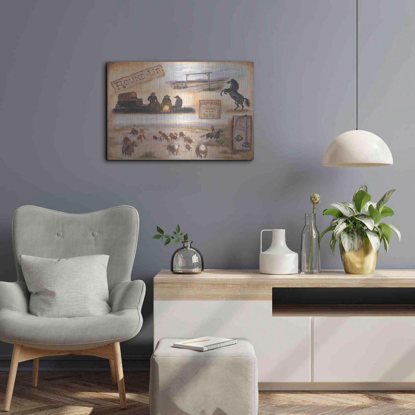 Luxe Metal Art 'Western II' by Pam Britton, Metal Wall Art,24x16