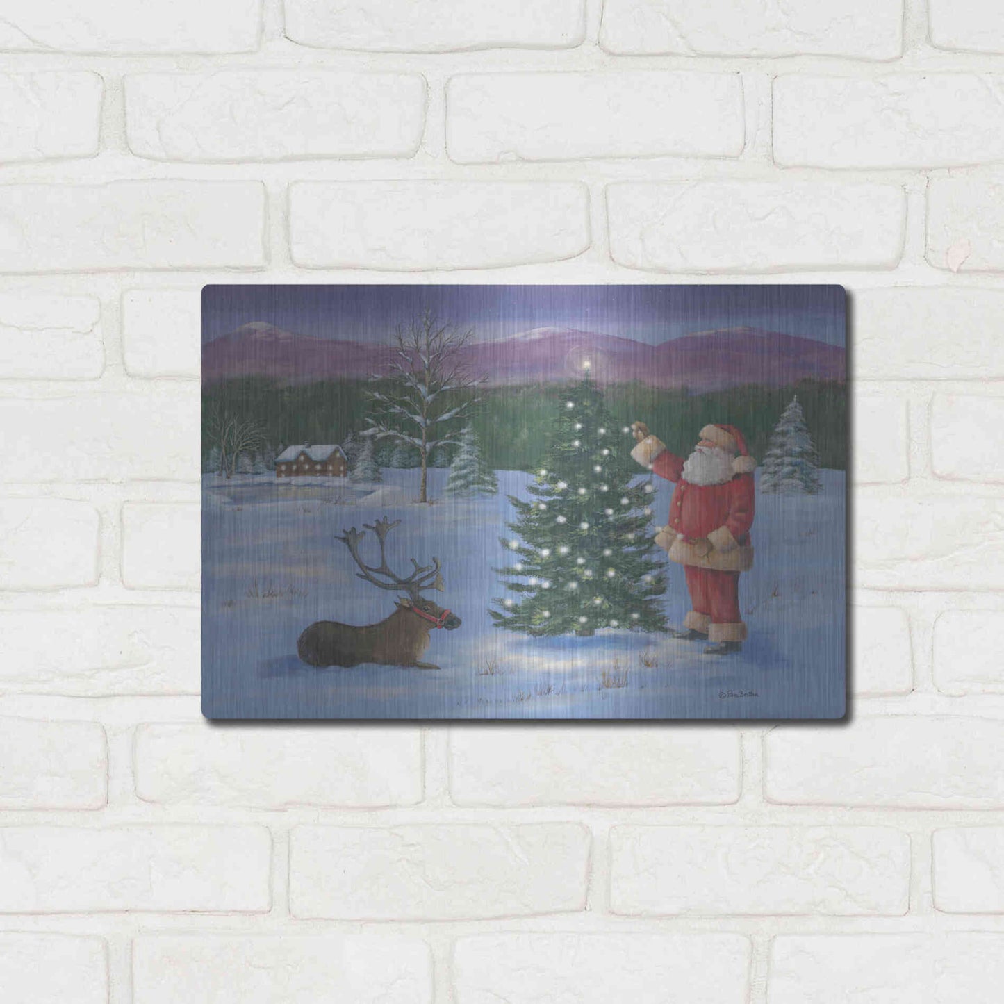 Luxe Metal Art 'Santa's Fun I' by Pam Britton, Metal Wall Art,16x12