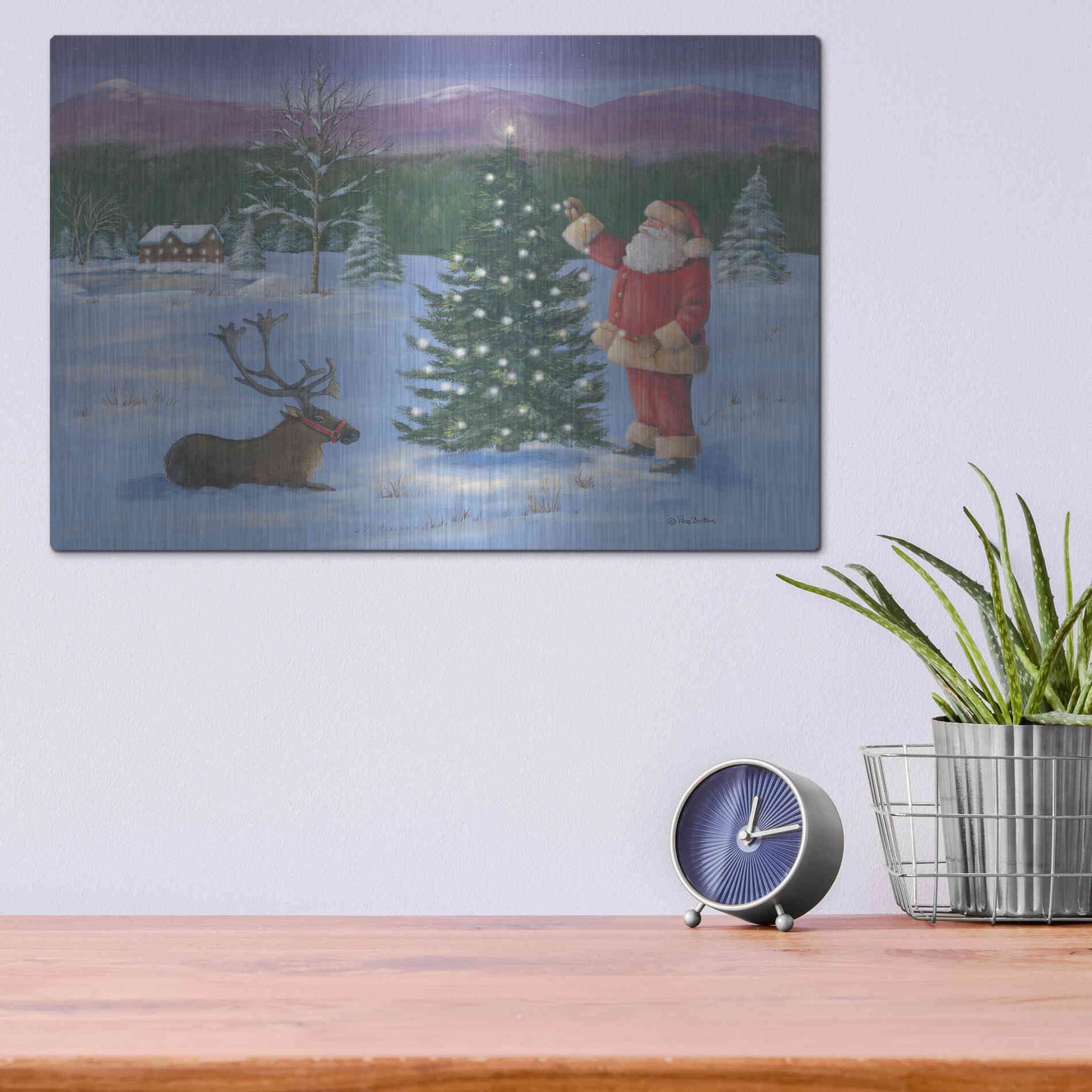 Luxe Metal Art 'Santa's Fun I' by Pam Britton, Metal Wall Art,16x12