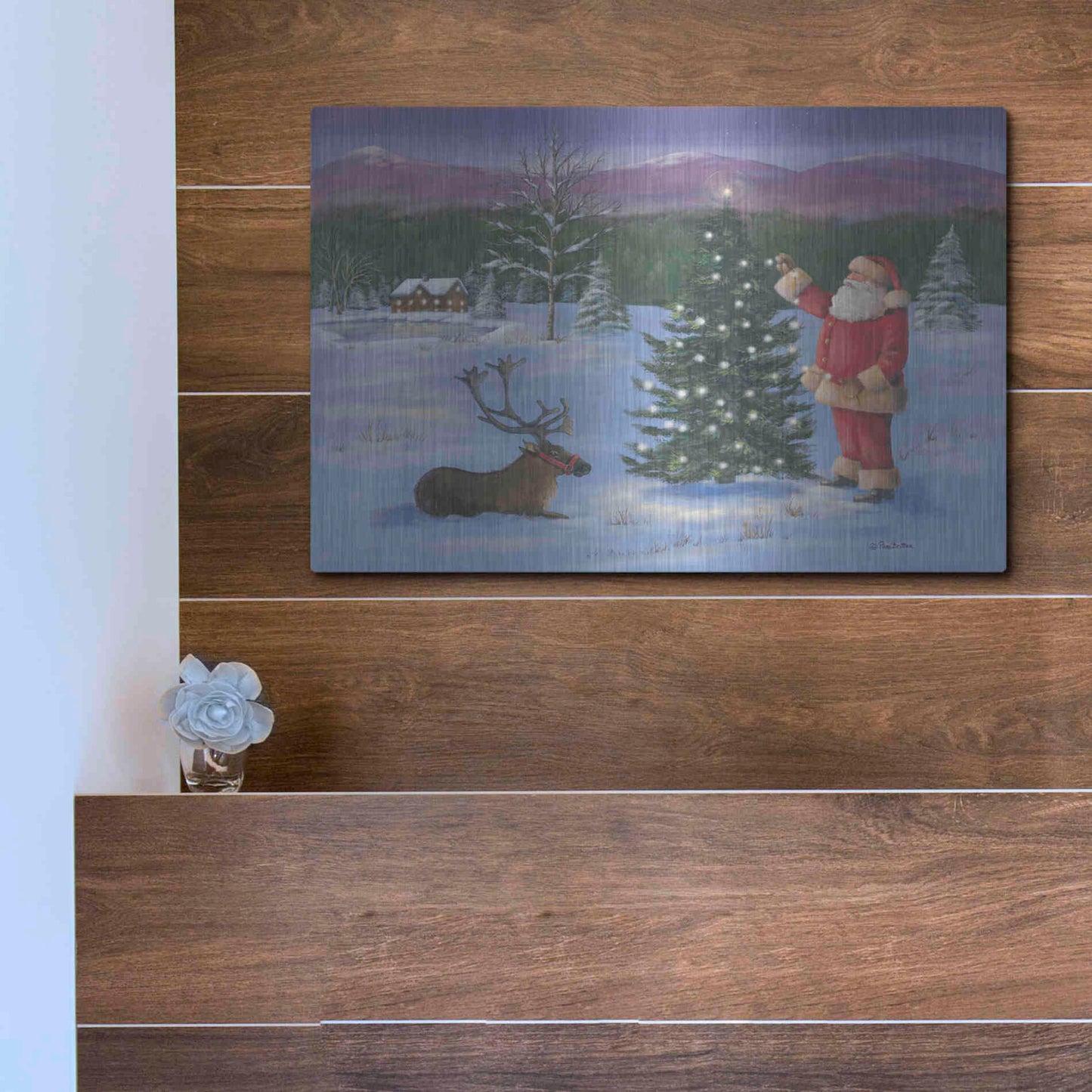 Luxe Metal Art 'Santa's Fun I' by Pam Britton, Metal Wall Art,16x12