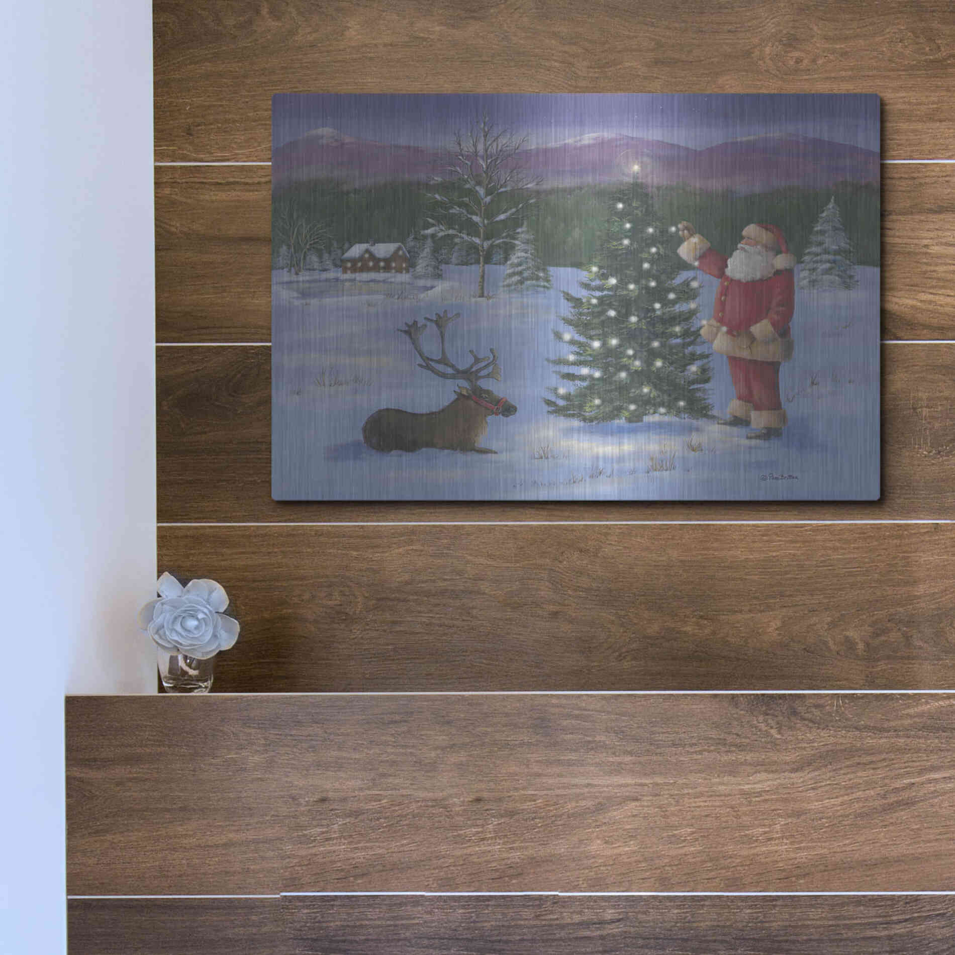 Luxe Metal Art 'Santa's Fun I' by Pam Britton, Metal Wall Art,16x12