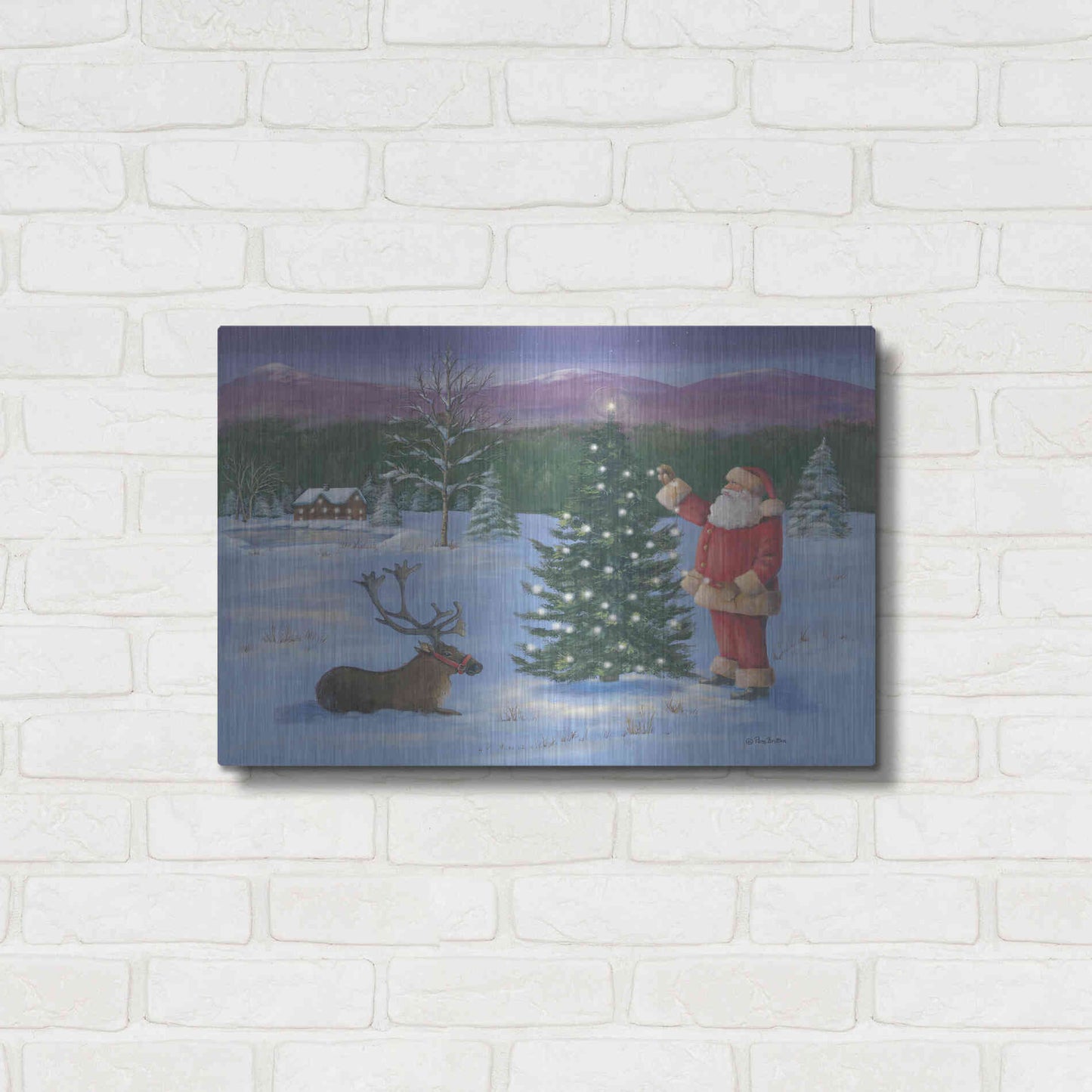 Luxe Metal Art 'Santa's Fun I' by Pam Britton, Metal Wall Art,24x16