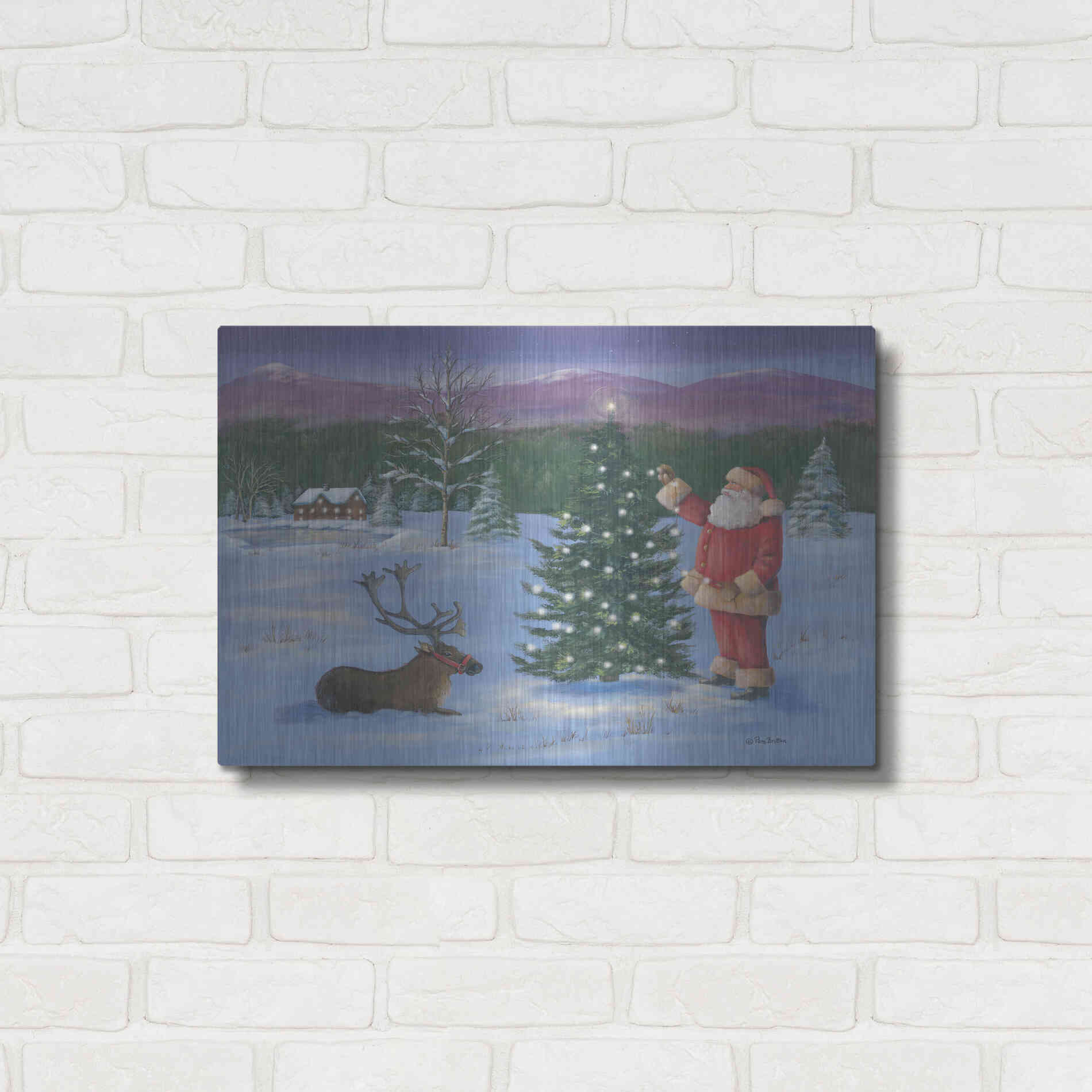 Luxe Metal Art 'Santa's Fun I' by Pam Britton, Metal Wall Art,24x16