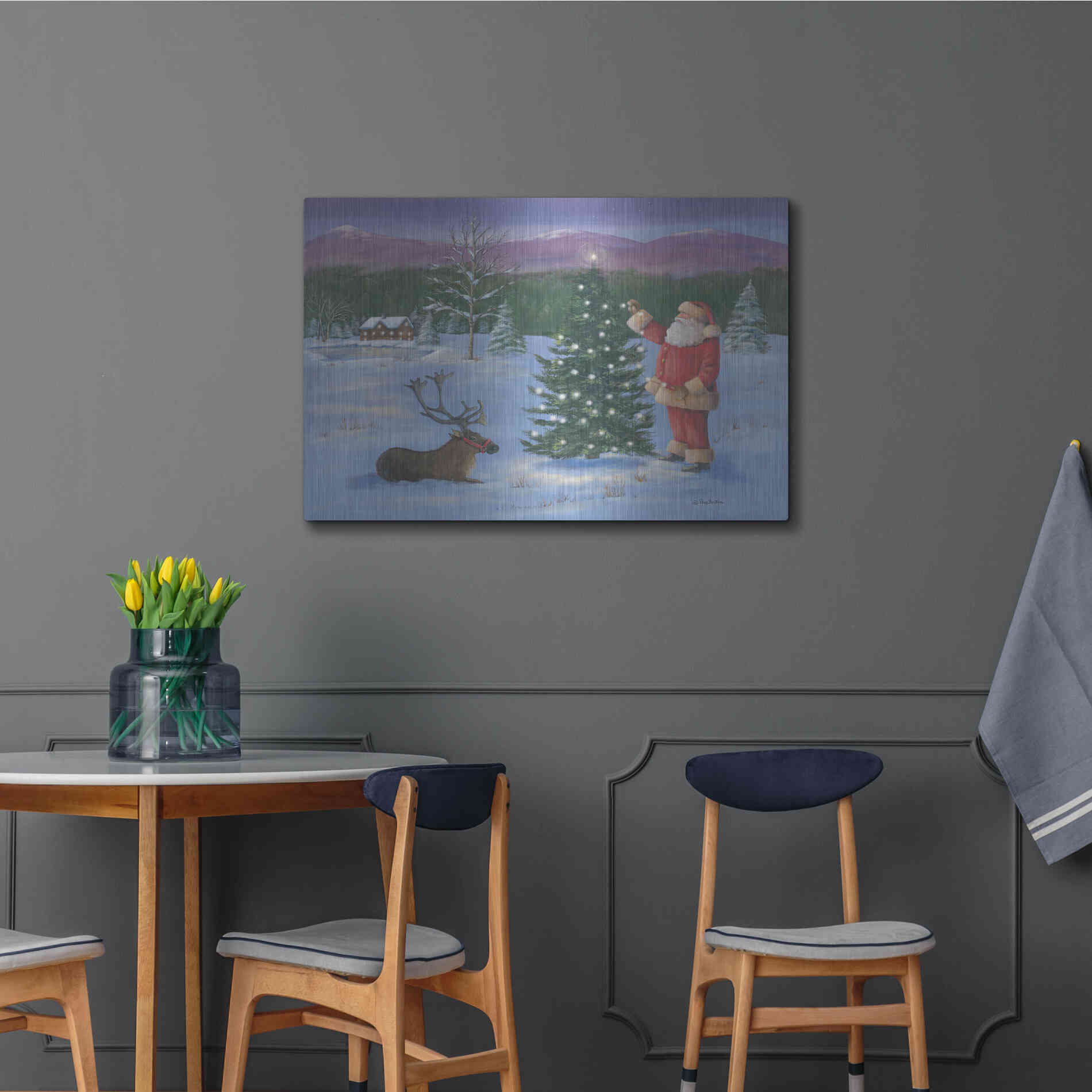 Luxe Metal Art 'Santa's Fun I' by Pam Britton, Metal Wall Art,36x24