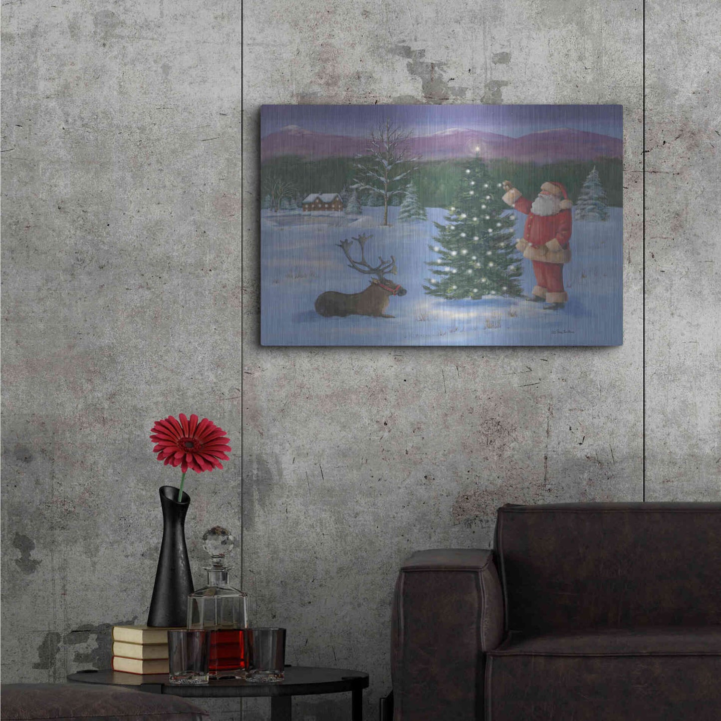 Luxe Metal Art 'Santa's Fun I' by Pam Britton, Metal Wall Art,36x24