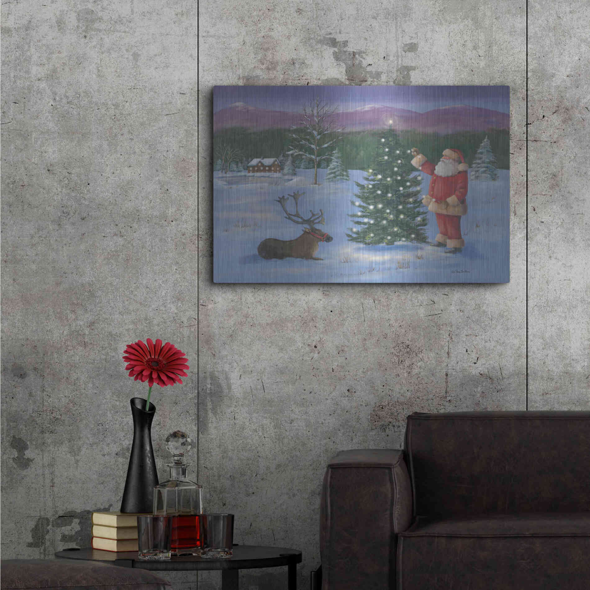 Luxe Metal Art 'Santa's Fun I' by Pam Britton, Metal Wall Art,36x24