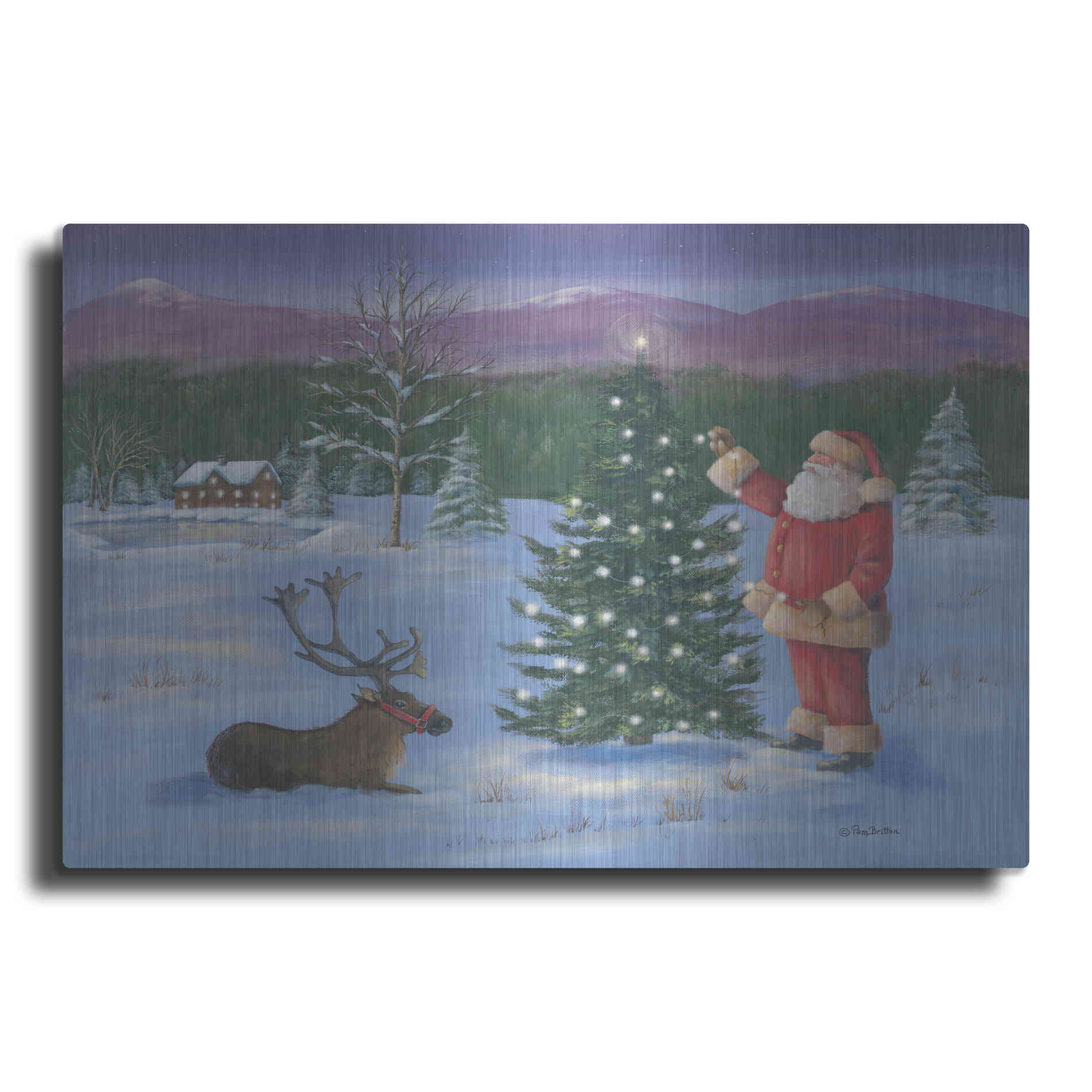 Luxe Metal Art 'Santa's Fun I' by Pam Britton, Metal Wall Art