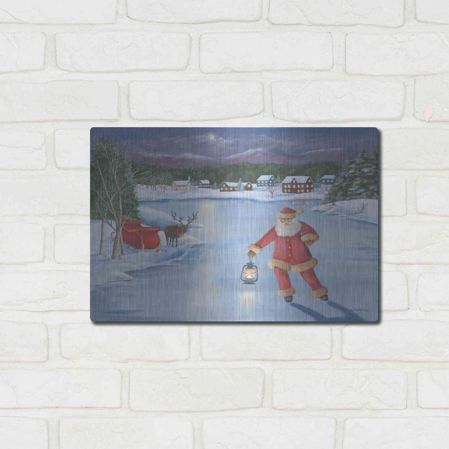 Luxe Metal Art 'Santa's Fun II' by Pam Britton, Metal Wall Art,16x12