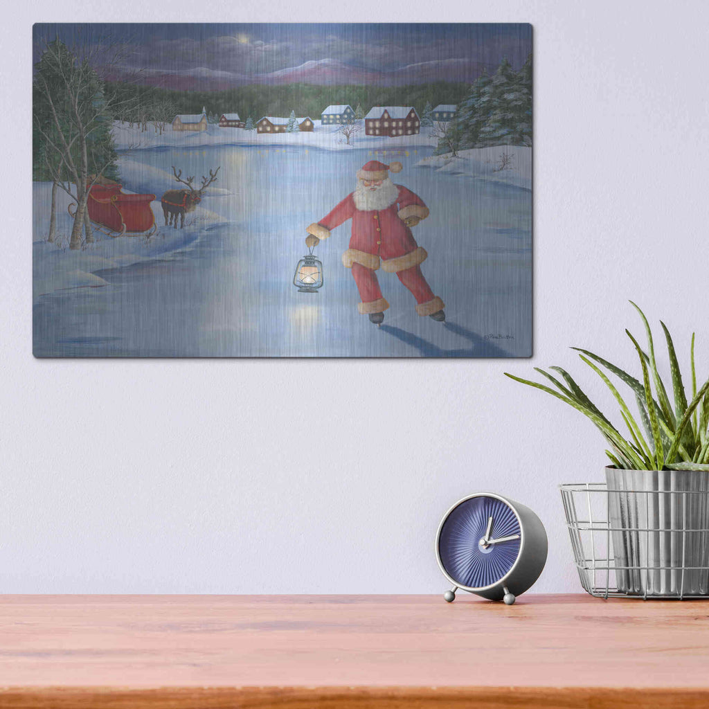 Luxe Metal Art 'Santa's Fun II' by Pam Britton, Metal Wall Art,16x12