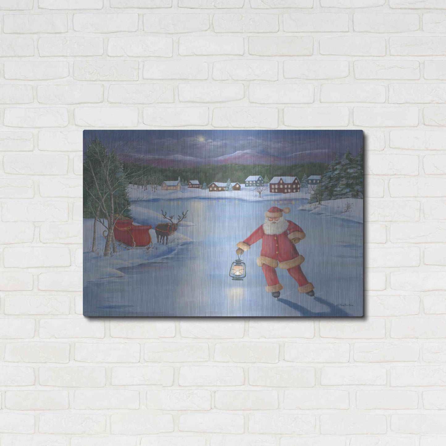 Luxe Metal Art 'Santa's Fun II' by Pam Britton, Metal Wall Art,36x24