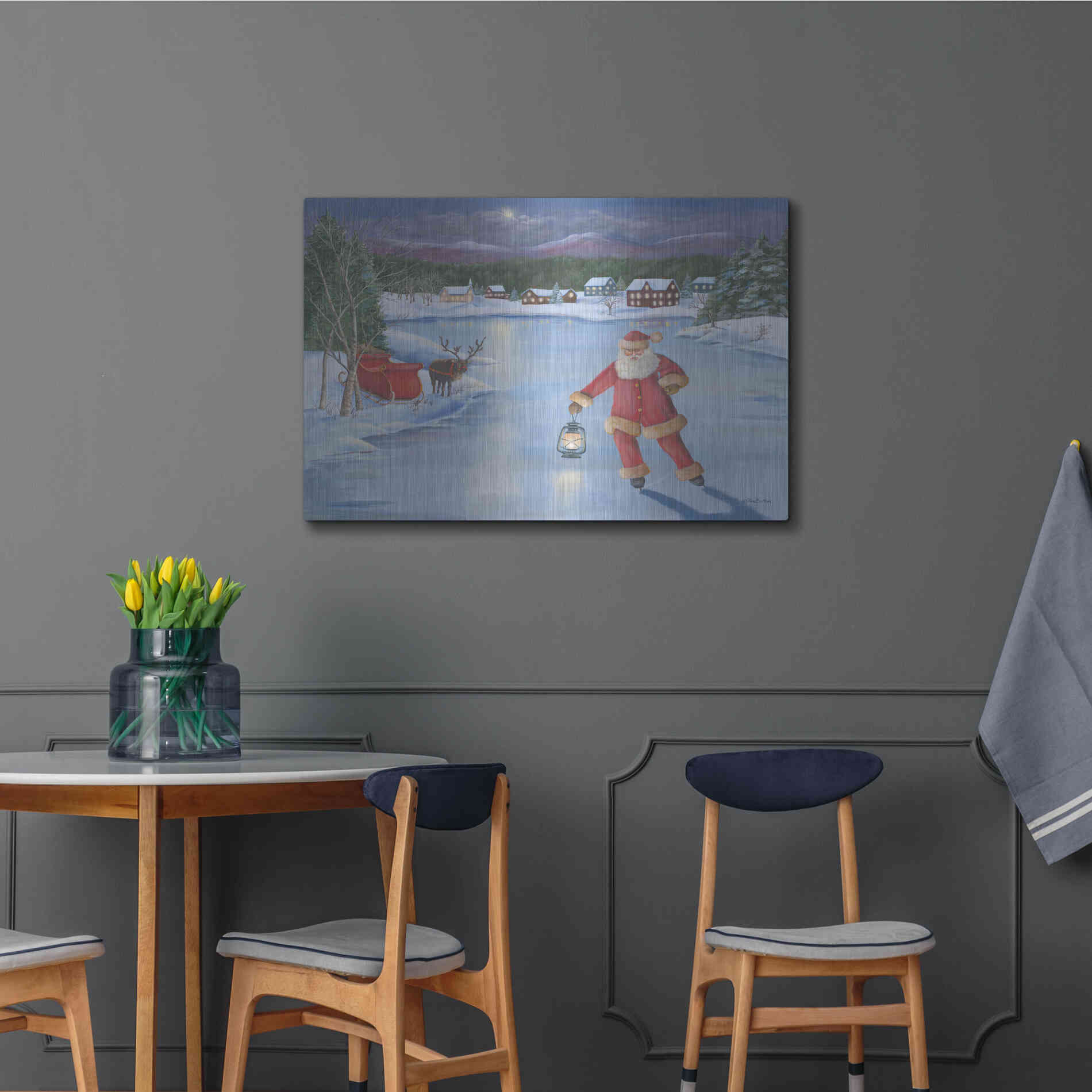 Luxe Metal Art 'Santa's Fun II' by Pam Britton, Metal Wall Art,36x24