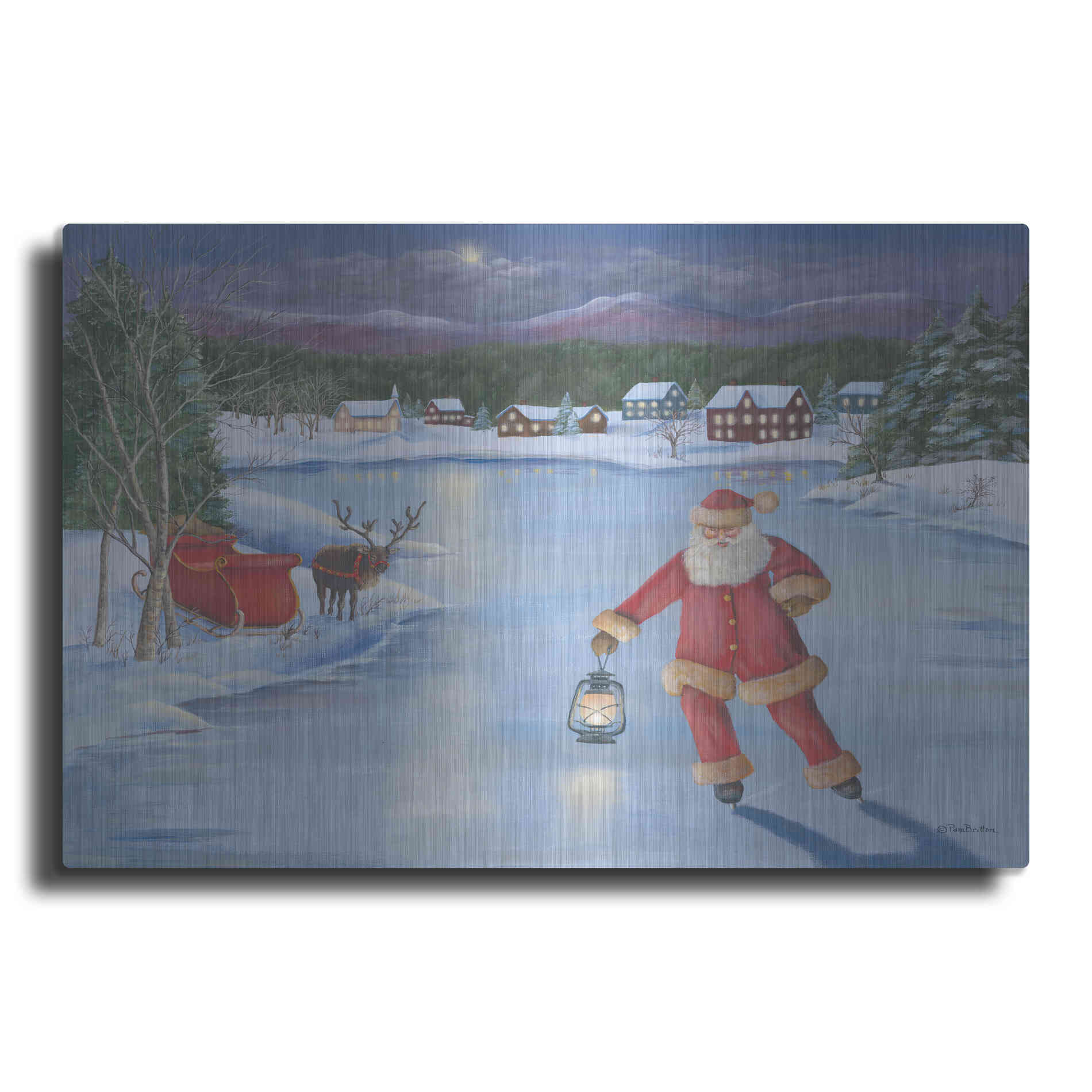 Luxe Metal Art 'Santa's Fun II' by Pam Britton, Metal Wall Art