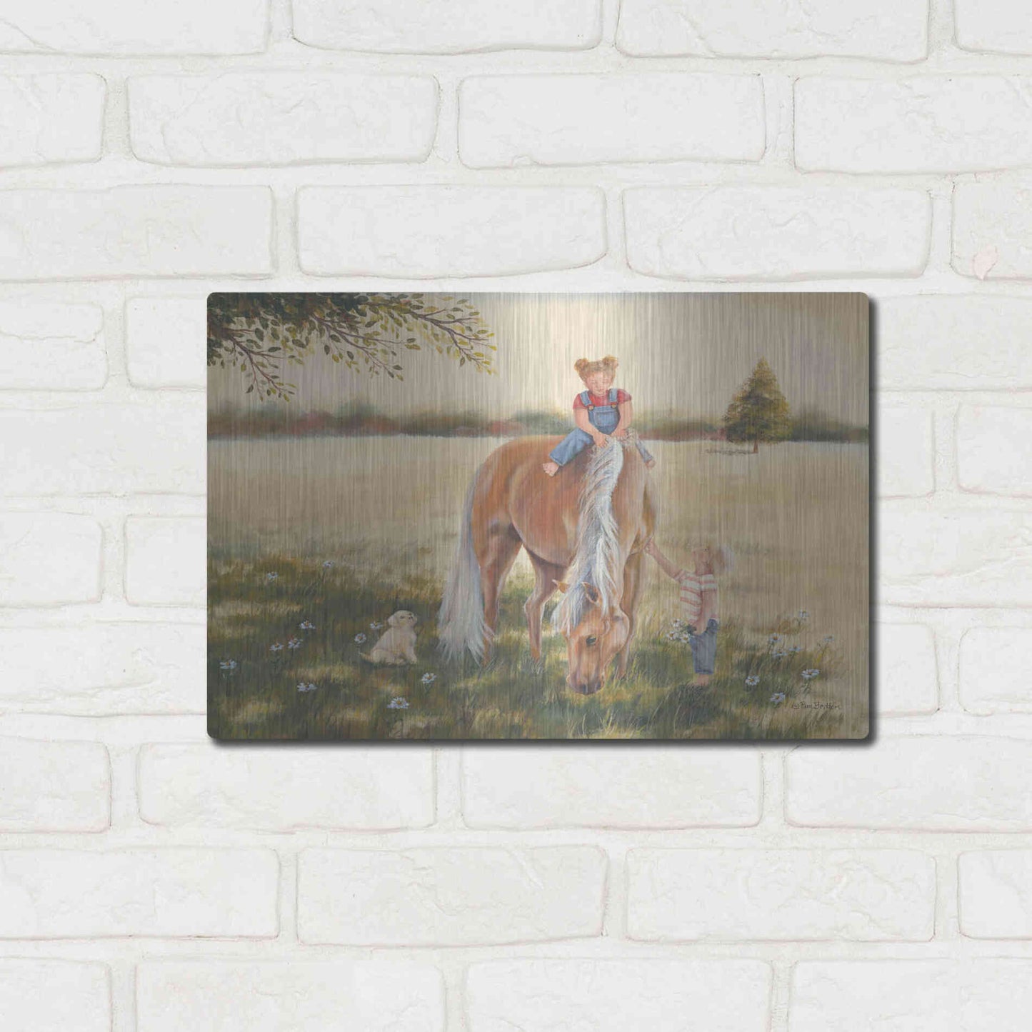 Luxe Metal Art 'Good Friends I' by Pam Britton, Metal Wall Art,16x12