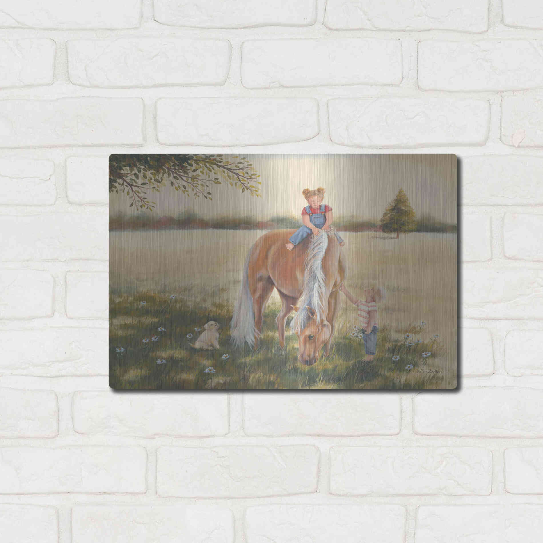 Luxe Metal Art 'Good Friends I' by Pam Britton, Metal Wall Art,16x12