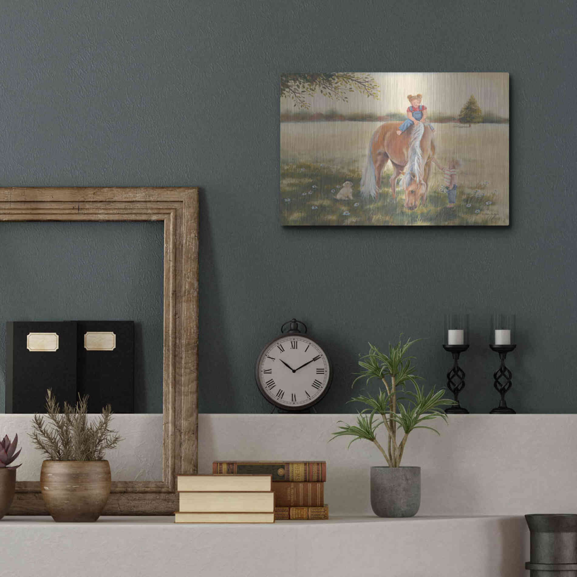 Luxe Metal Art 'Good Friends I' by Pam Britton, Metal Wall Art,16x12