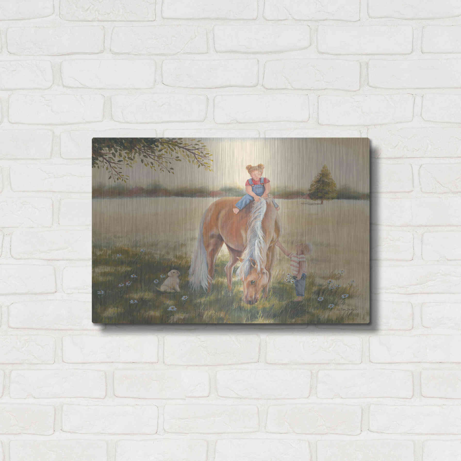 Luxe Metal Art 'Good Friends I' by Pam Britton, Metal Wall Art,24x16