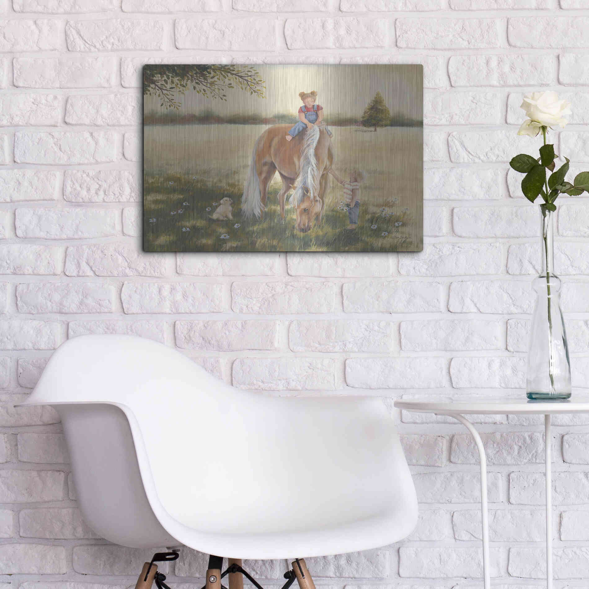 Luxe Metal Art 'Good Friends I' by Pam Britton, Metal Wall Art,24x16