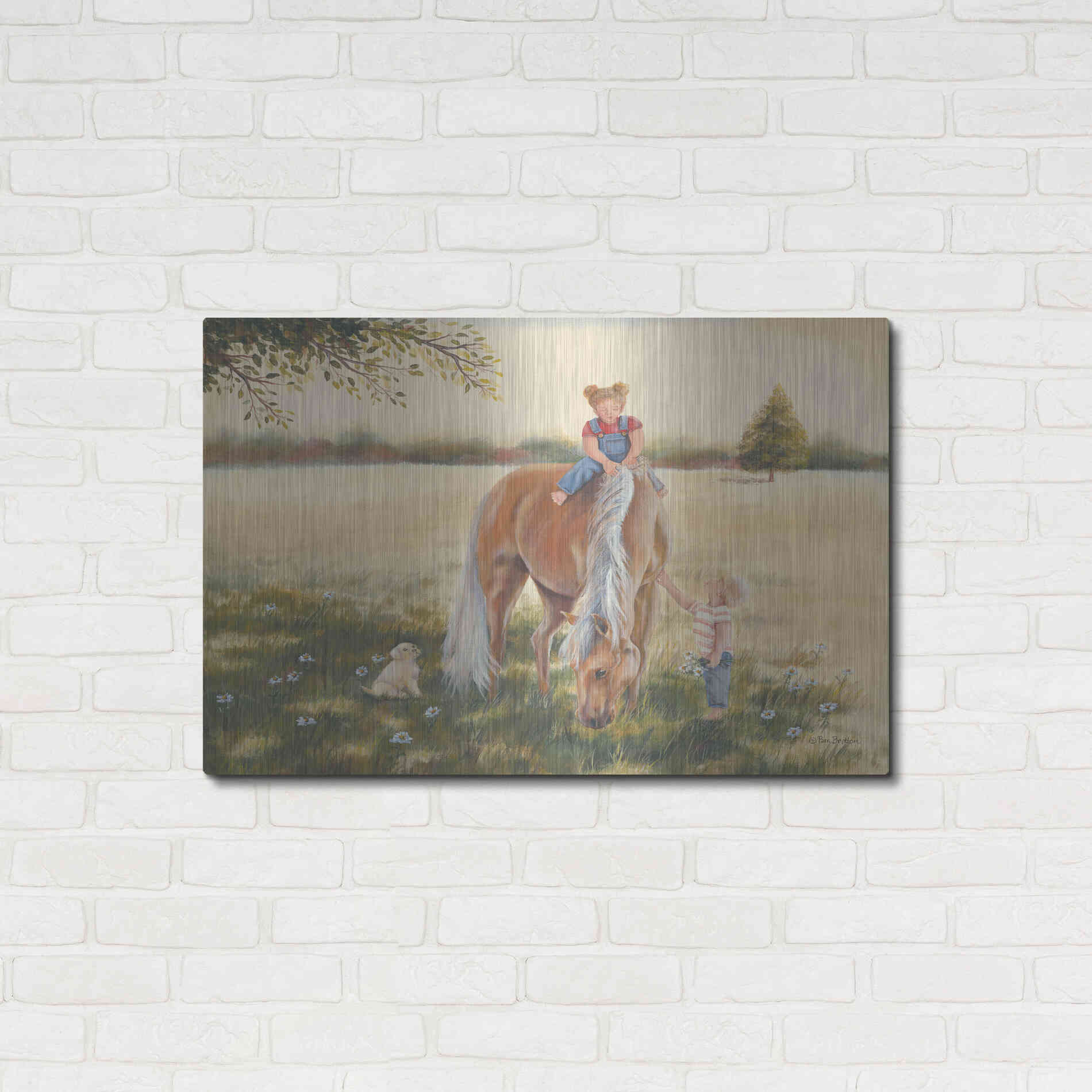Luxe Metal Art 'Good Friends I' by Pam Britton, Metal Wall Art,36x24