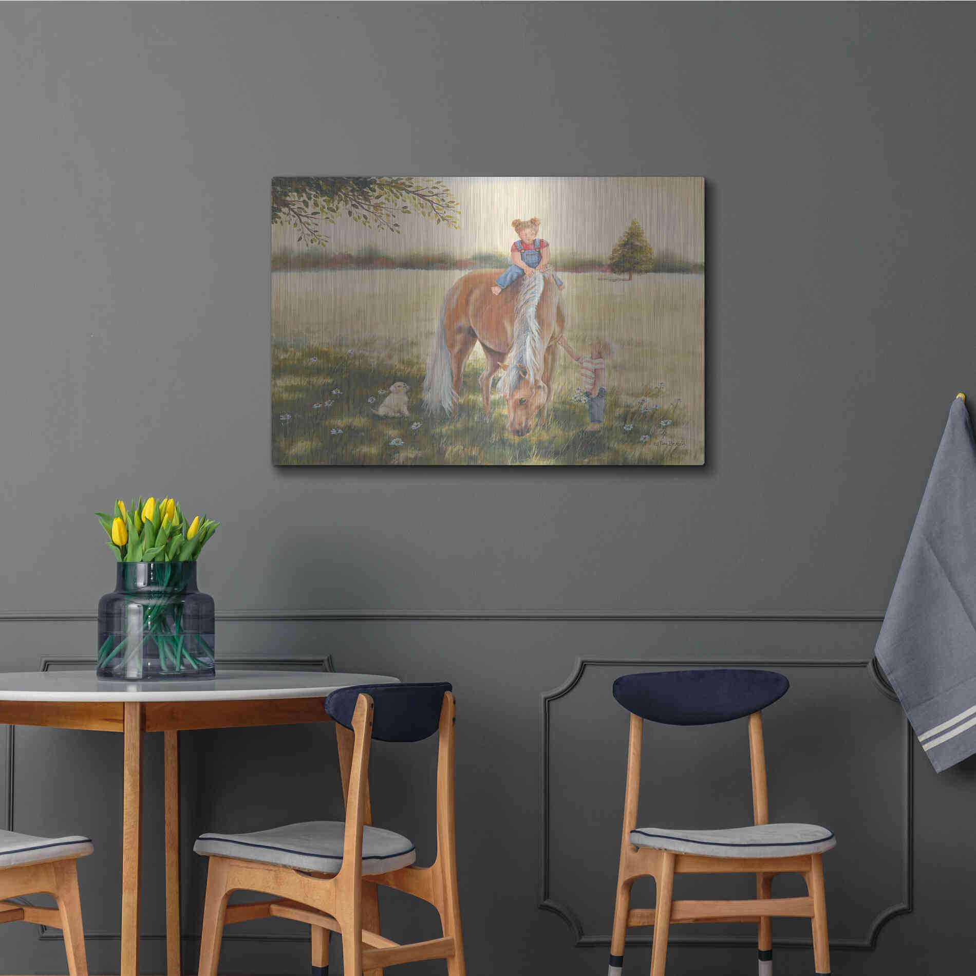 Luxe Metal Art 'Good Friends I' by Pam Britton, Metal Wall Art,36x24