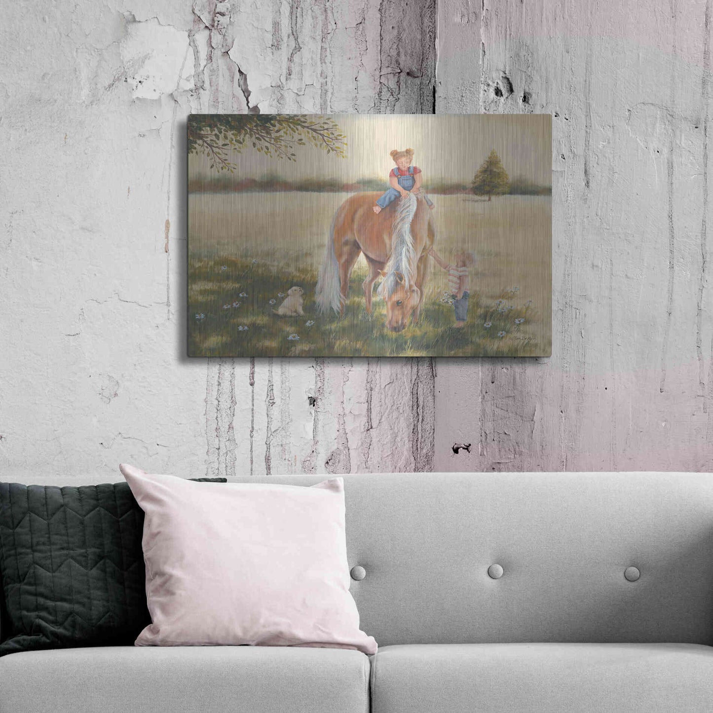 Luxe Metal Art 'Good Friends I' by Pam Britton, Metal Wall Art,36x24
