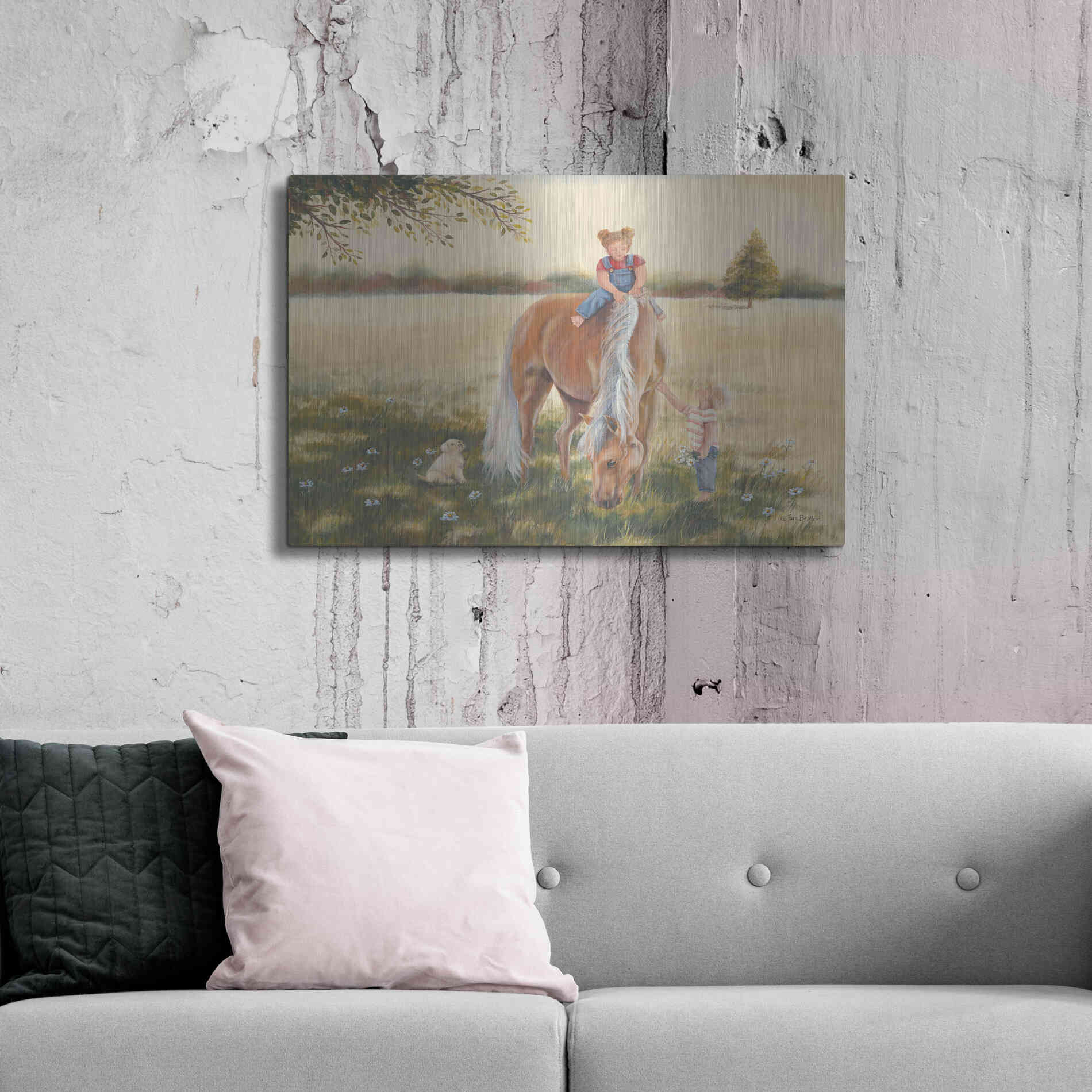 Luxe Metal Art 'Good Friends I' by Pam Britton, Metal Wall Art,36x24