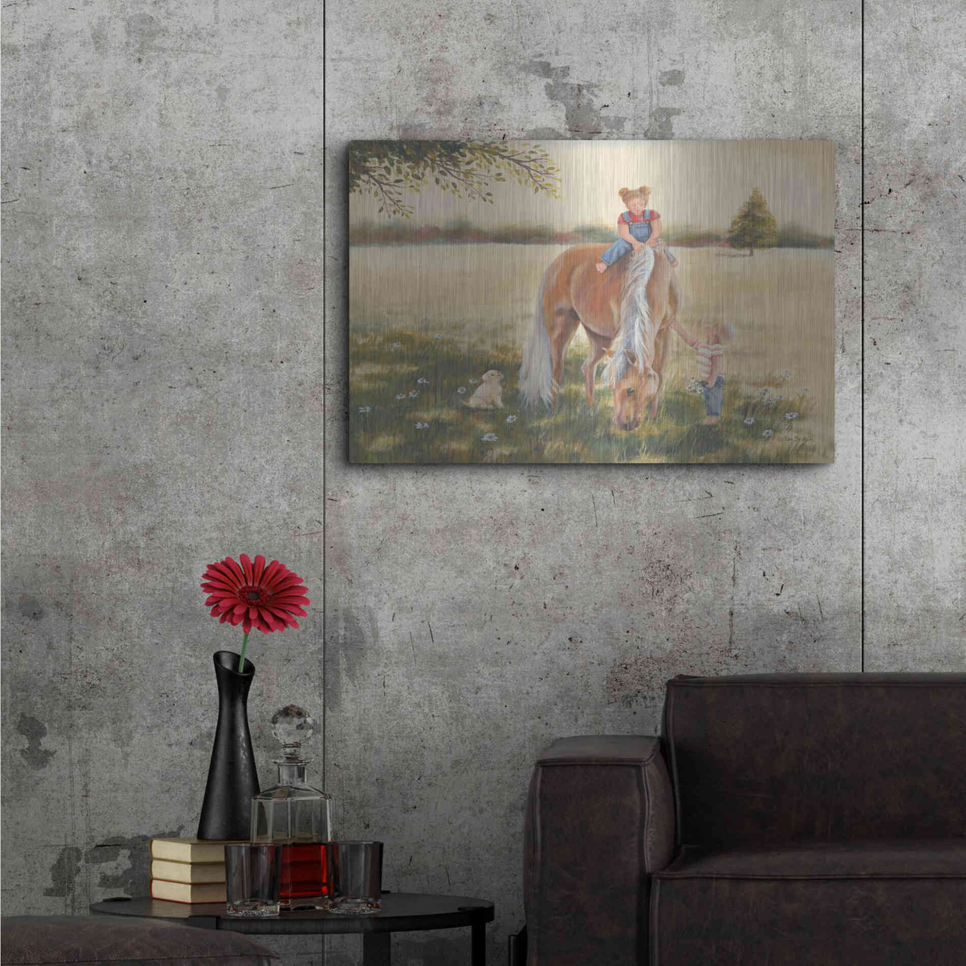 Luxe Metal Art 'Good Friends I' by Pam Britton, Metal Wall Art,36x24