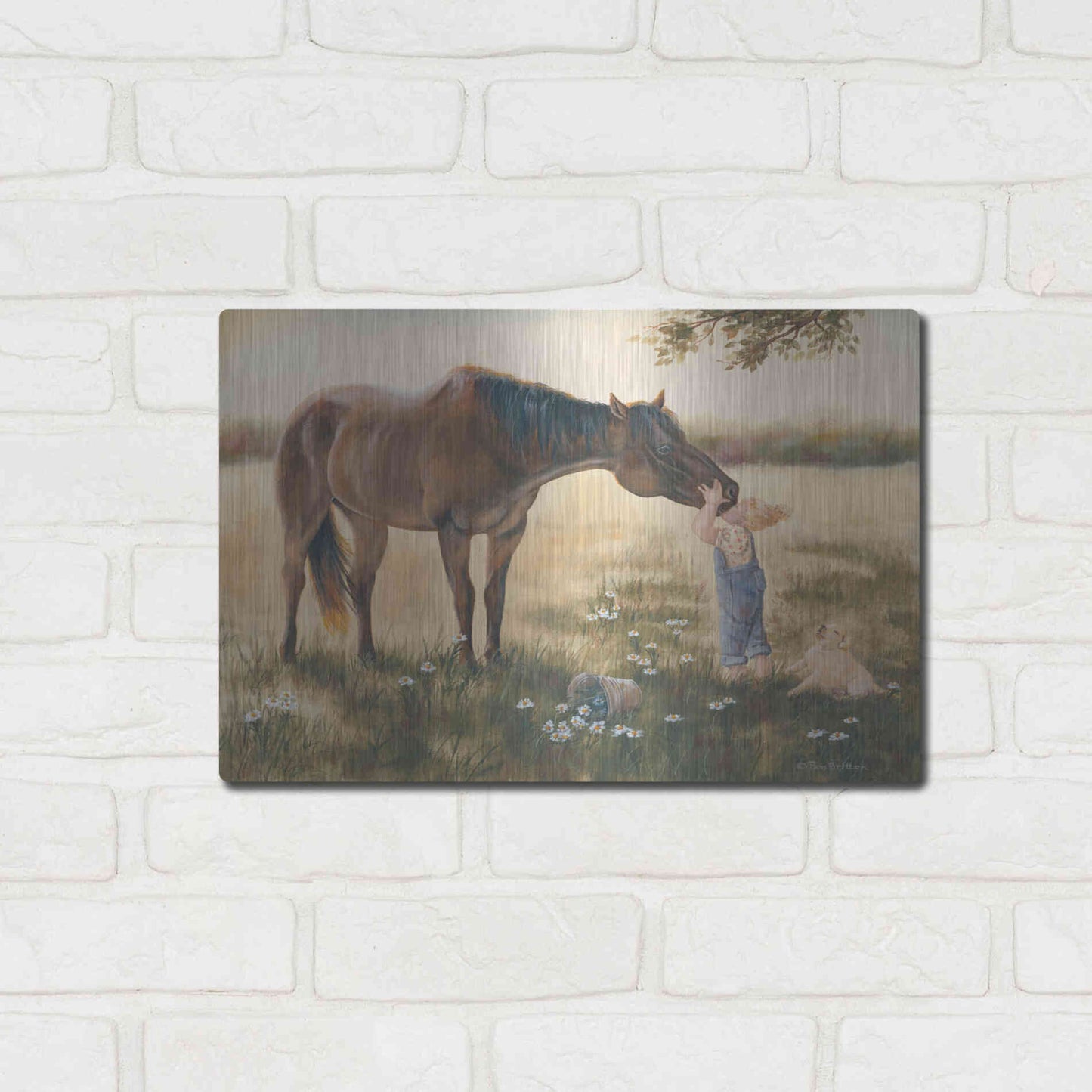 Luxe Metal Art 'Good Friends II' by Pam Britton, Metal Wall Art,16x12